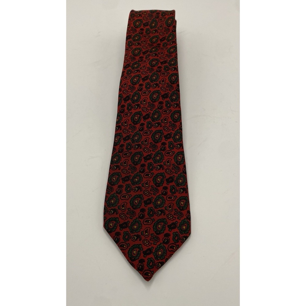 Burberry's‎ Men's Cravatz 100% Silk Paisley Neck Tie Red *read*